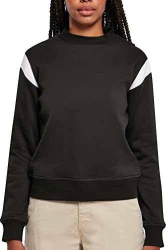 Urban Classics Damska bluza z okrągłym dekoltem, czarno-biała, rozmiar XS, czarny/biały, XS
