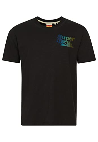 Superdry Koszulka męska z nadrukiem, Czarny, L
