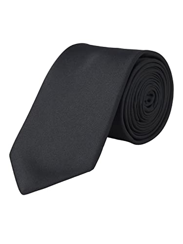 JACK & JONES PLUS Męski krawat JACSOLID TIE NOOS PS, czarny, jeden rozmiar, czarny, jeden rozmiar