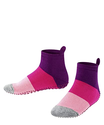 FALKE Uniseks - dzieci Kapcie Colour Block K HP Bawełna z wypustkami na podeszwie 1 Para, Różowy (Crocus 6962), 31-34 (7-9 lata)