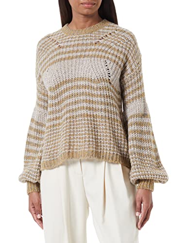 Sisley Damski sweter L/S 103PL101H Sweater, beżowy w paski 911, XS