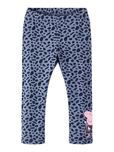 NAME IT Girl's NMFJIMINI PEPPAPIG legginsy PEP, niebieskie Chiny, 98, niebieski (China Blue), 98 cm