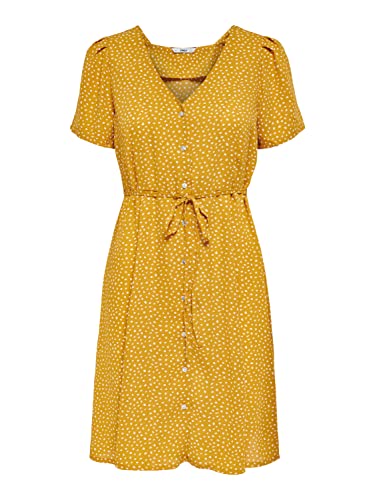 ONLY Damska sukienka ONLSONJA S/S NOOS PTM, Chai Tea/AOP:DOT W Macadamia, 32, Chai Tea/Aop:dot W Macadamia, 32