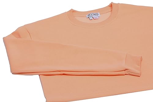 Flyweight Damska bluza z długim rękawem ze 100% poliestru, z okrągłym dekoltem, brzoskwiniowa, rozmiar S, brzoskwinia, S
