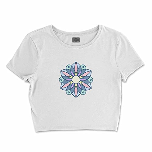 Bona Basics, Koszulka damska z nadrukiem cyfrowym,%100 bawełna, biała, casualowa, topy damskie, rozmiar: L, biały, L Krótki