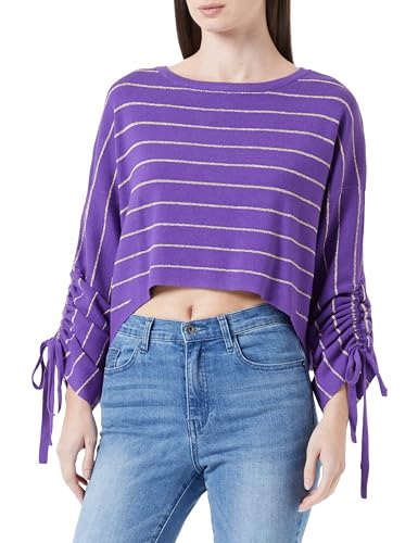 NAEMI Damski sweter z dzianiny 11025514-NA01, fioletowy, XS/S, liliowy, XS-S