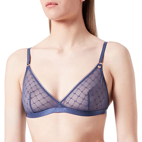 Women'secret Natural Biustonosz Trójkątny Tiul, Logo, Średni Niebieski, 100B