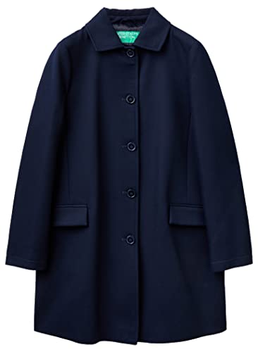 United Colors of Benetton Damski płaszcz Cappotto 2JZADN01Z, Blu Scuro 016, 44, Blu Scuro 016