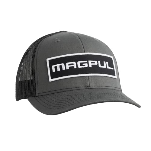 Magpul Czapka z daszkiem typu trucker z zatrzaskiem, jeden rozmiar pasuje, Wordmark Patch grafitowy/czarny, rozmiar uniwersalny
