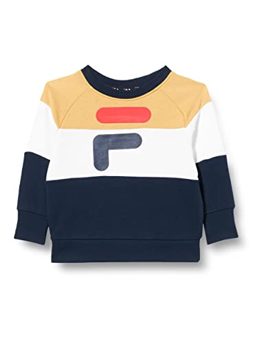 FILA Ethan Crew bluza chłopięca, Black Iris-Curry-Bright White, 98