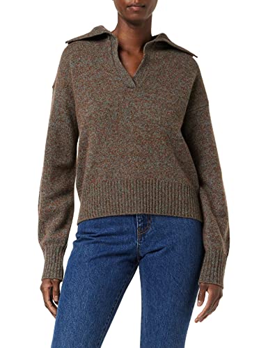 United Colors of Benetton Sweter damski, brązowy i niebieski 9e4, L
