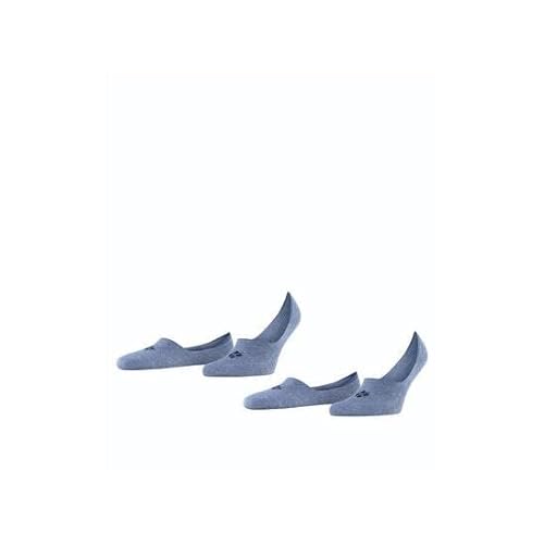 Burlington Mężczyźni Stopki Everyday 2-Pack M IN Bawełna niewidoczne jednokolorowe 2 Pak, Niebieski (Light Denim 6660), 39-40