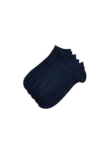 ESPRIT Mężczyźni Skarpety do trampek Solid 5-Pack M SN Bawełna krótkie jednokolorowe 5 Pak, Niebieski (Marine 6120), 46-50