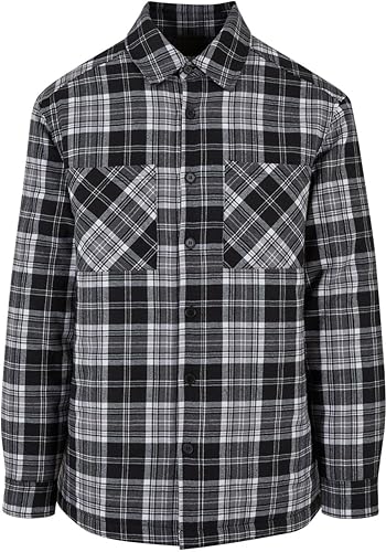 Urban Classics Męska koszula z wyściełaną koszulką, czarny/biały, XL