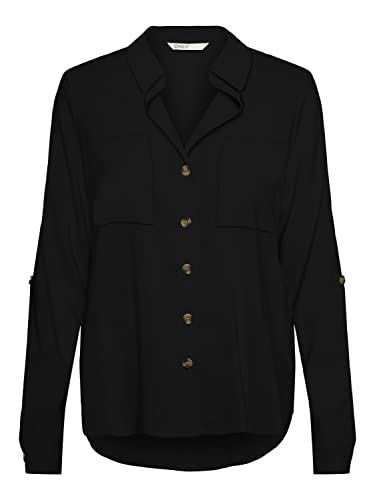 ONLY ONLYASMIN koszulka damska L/S WVN NOOS bluzka, czarna, S, czarny, S