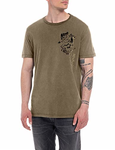 Replay T-shirt męski, tytoń 227, XL