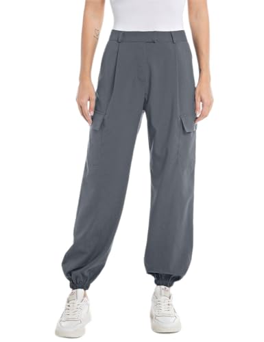 Replay Damskie spodnie cargo jogger, 493 Iron Gray, 23W