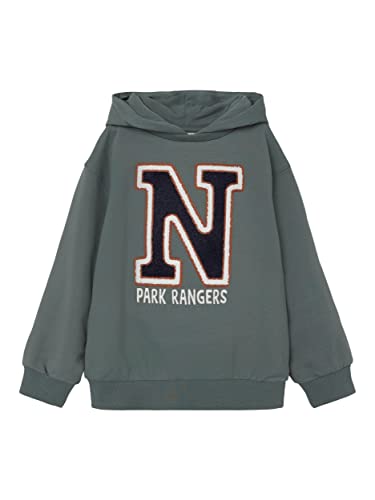 NAME IT Bluza chłopięca NMMOLAV Sweat WH BRU Sweat, Balsam Green, 92