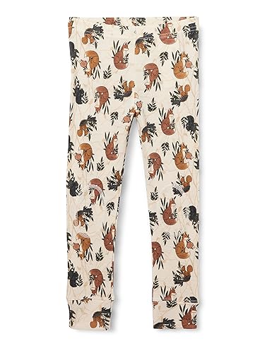 Bestseller A/S Chłopięce NMMWILLIT Wool LONGJOHN XXIII legginsy, Moonbeam/AOP:AOP, 98, Moonbeam/Aop: aop, 98