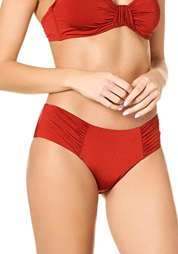 goldenpoint Bikini damski kostium kąpielowy, średniej wysokości, z falbankami, brązowy, L