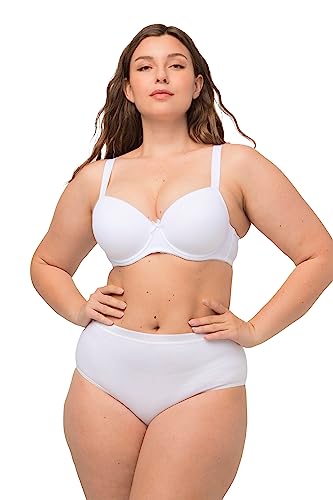 Ulla Popken, Damski, duże rozmiary, biustonosz z fiszbinami, miękka skorupa, biały, 85D