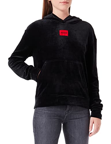 HUGO Damska bluza z kapturem Velvet_Hoodie, czarny (Black1), S