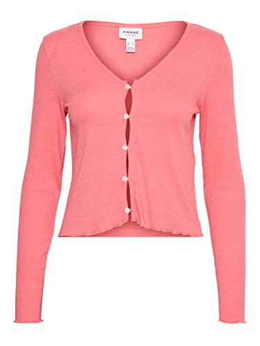 Vero Moda Damski sweter Vmtulia Short Ls z dekoltem w serek VMA sweter, Gorący róż, XS