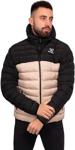 Just Emporio Męska kurtka z kapturem dla dorosłych, czarna/kremowa, XXL, Czarny/Kremowy, XXL