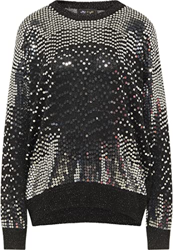 myMo at night Damski sweter z dzianiny 1119499, czarny, M-L