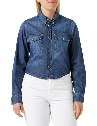 Pinko Szermierka Koszula męska Lekki Denim, Pjd_pranie Średni, 32
