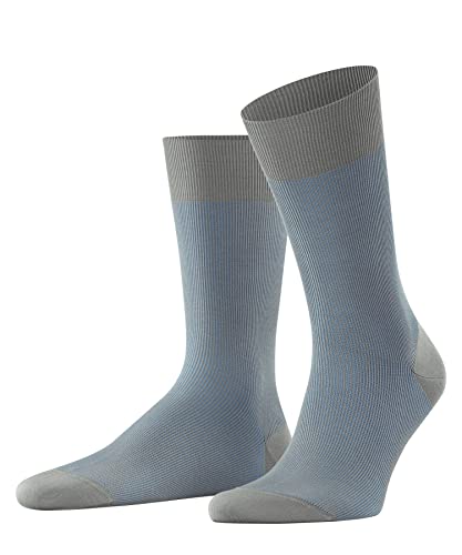 FALKE Mężczyźni Skarpety Fine Shadow M SO Bawełna z wzorem 1 Para, Szary (Lunar 3225), 43-44