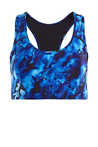 WINSHAPE Damski biustonosz sportowy, Blue-rainflowers, M
