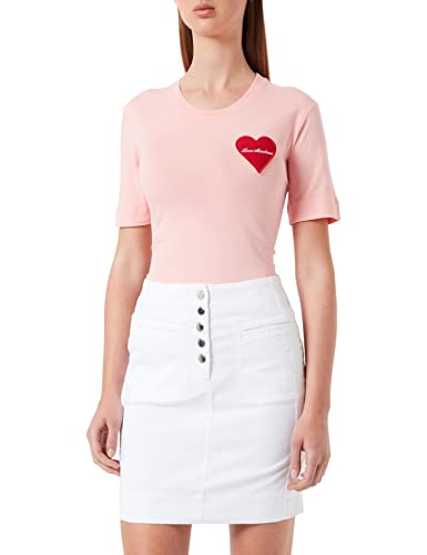 Love Moschino Damska koszulka Garment Dyed, optical white, 40