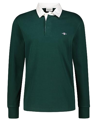 GANT Męski T-Shirt Reg Shield Heavy Rugger, Tartan Green, M