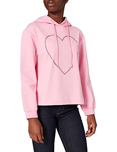 Love Moschino Damska bluza z długim rękawem z regulowanym ściągaczem, prążkowane mankiety i szwy na dole, Rosa, 46