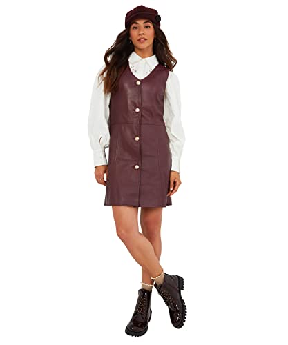 Joe Browns Damska skórzana sukienka Pinafore na co dzień, Damson, 8, Damson, 34