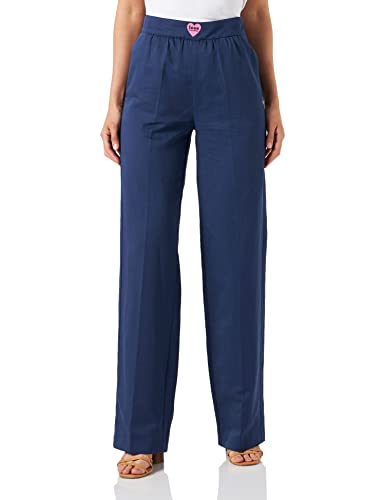 Love Moschino Palazzo Trousers Spodnie damskie, Ciemny niebieski, 46