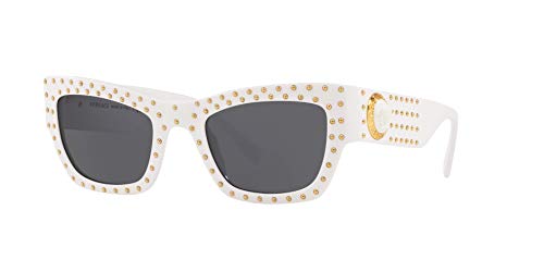 Versace Okulary przeciwsłoneczne VE4358-401-87-52 prostokątne okulary przeciwsłoneczne 52, białe