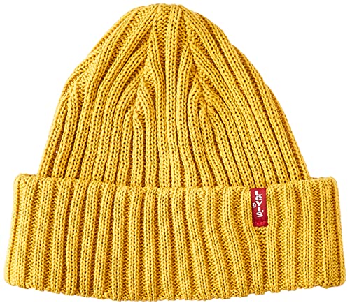 Levi's Ribbed Beanie Czapka Mieszana, Złoto, rozmiar uniwersalny