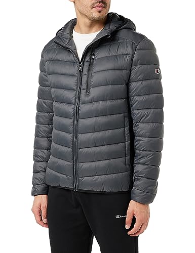 Champion Legacy Outdoor-Hooded Light Nylon Kurtka Mężczyźni, Grigio Grafite/Nero, M