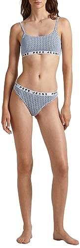 Pepe Jeans Majtki stringi damskie z logo P, niebieski (niebieski), XS