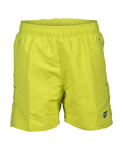 Arena Boys' Beach Boxer Solid R Swim Trunks Unisex-dla dzieci i młodzieży, Soft Green-neon Niebieski, 6-7 anni
