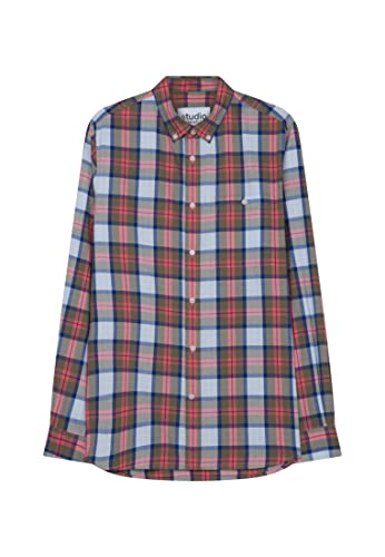 Seidensticker Męska koszula na co dzień, regularna, długi rękaw, kołnierz zapinany na guziki, ciemnozielony, XL