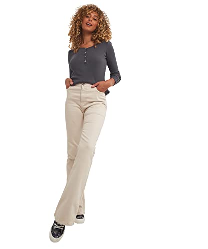 Joe Browns Damska koszula z prążkowanym guzikiem w stylu Henley, szara, 10, szary, 36