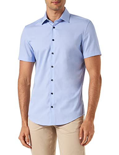 Seidensticker Męska koszula Slim Fit z krótkim rękawem, jasnoniebieska, 40, jasnoniebieski, 40