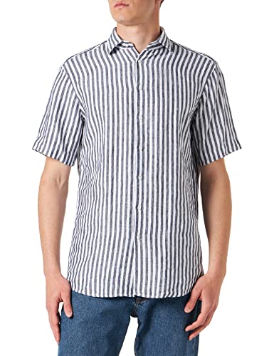 Seidensticker Męska koszula z krótkim rękawem, regularny krój, ciemnoniebieska, 41, granatowy, 41