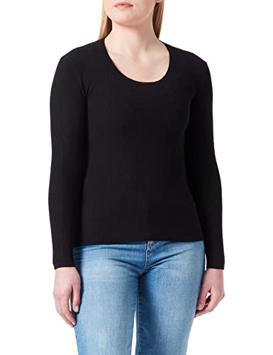 s.Oliver Damski sweter Crew Neck, długi rękaw, czarny, 40