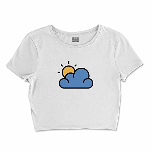 Bona Basics, Koszulka damska z nadrukiem cyfrowym,%100 bawełna, biała, casualowa, topy damskie, rozmiar: L, biały, L Krótki