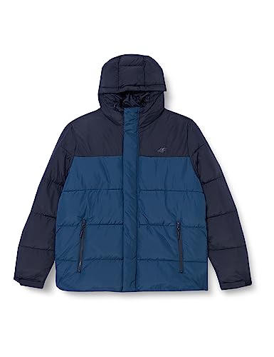 4F Męski płaszcz H4Z22-kump009, granatowy, S, niebieski morski