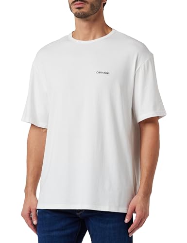 Calvin Klein Koszulka męska S/S z okrągłym dekoltem, biały, L